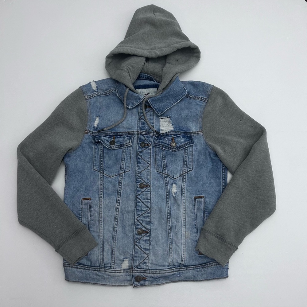 Hollister Jean Jacket Trucker Hoodie Womens small